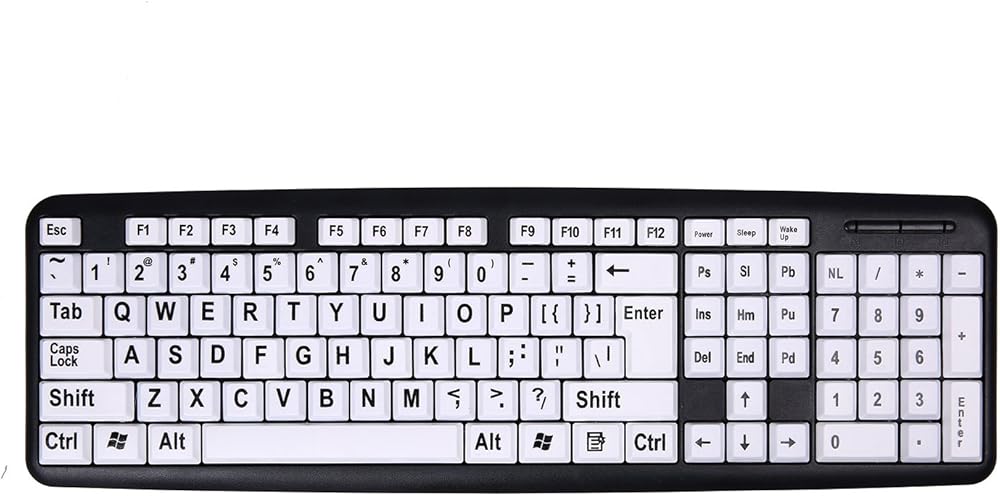 Adesivi Universali Per Tastiera Inglese, Adesivi Per Tastiera Da 2 Pacchi, Adesivi Per Tastiera Del Computer, Sfondo Nero E Scritte Grandi Bianche, Adesivi Per Computer Portatile Notebook Desktop - Foto 5