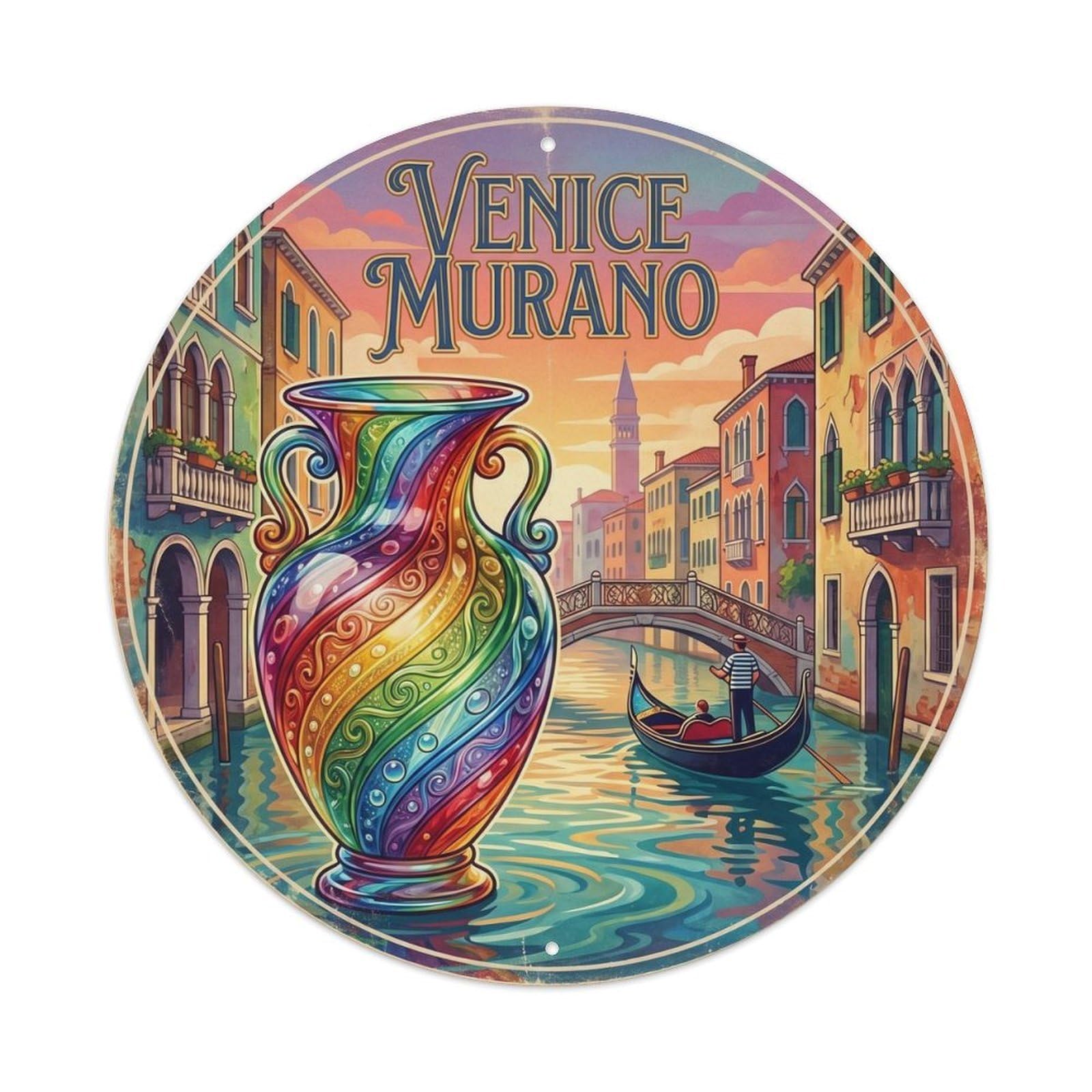 Murano Venice Italy Coastal Heritage Travel Retro Metal Tin Sign