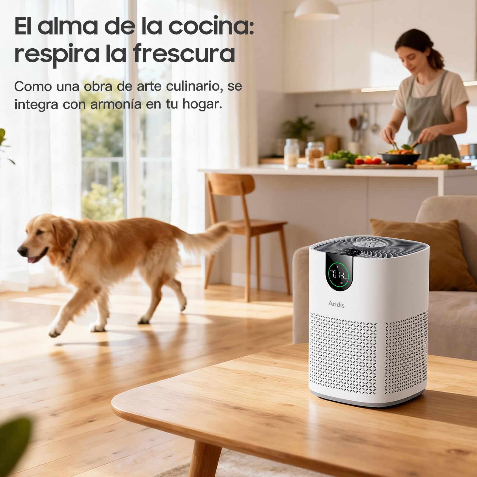 Purificador de Aire con Filtro HEPA - Filtro para Habitaciones Polen, Alergias, Olores y Pelo de Mascotas, con Esponja de Aromaterapia, 7.2W y 3 Velocidades, Silencioso Versión Mejorada