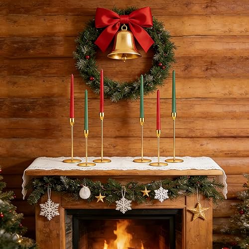 Miniatura 8 de Portavelas cónicos, portavelas de pilar alto para decoración del hogar de Navidad, centro de mesa de manto, bodas, comedor, fiesta, regalo de