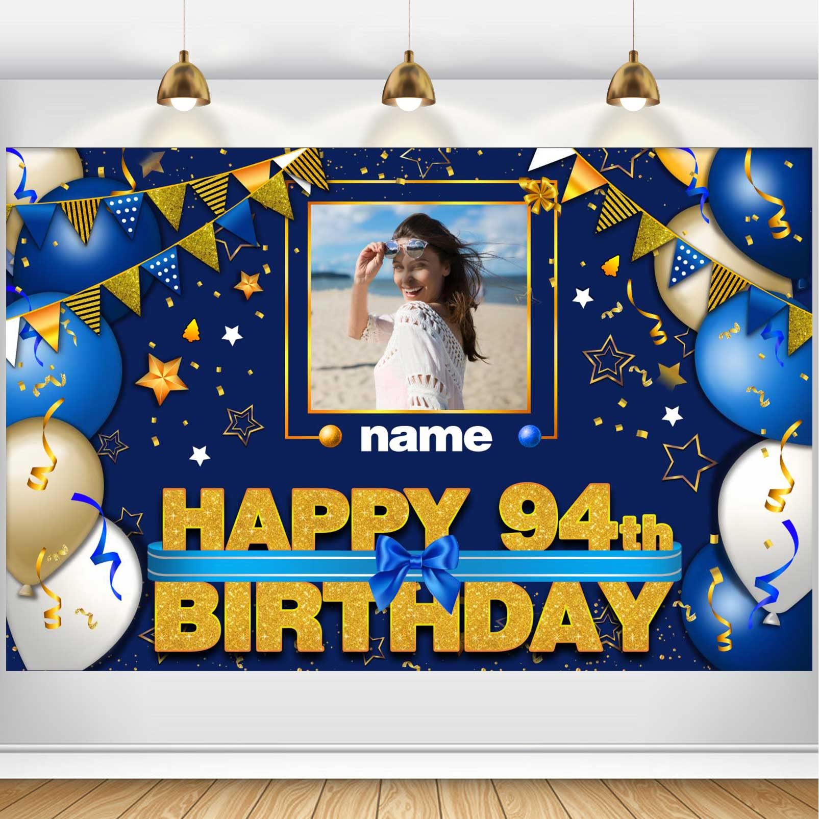 LASKYER Happy 94th Birthday Banner – 3x0,6 M, Aus 600D Polyester, Für Hof, Garten & Party