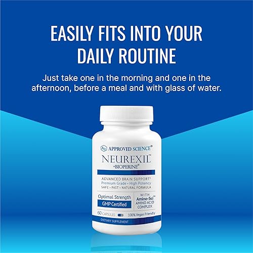 Miniatura 5 de Approved Science Neurexil - Apoyo nootrópico natural con DMAE - Mejora la función cerebral, agudiza la claridad, aumenta la memoria - L-tirosina,