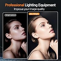 Vista 2 de EMART Luz de anillo de 10" con trípodes extensibles de 55" y soporte para teléfono, luz circular redonda LED regulable para cámara selfie