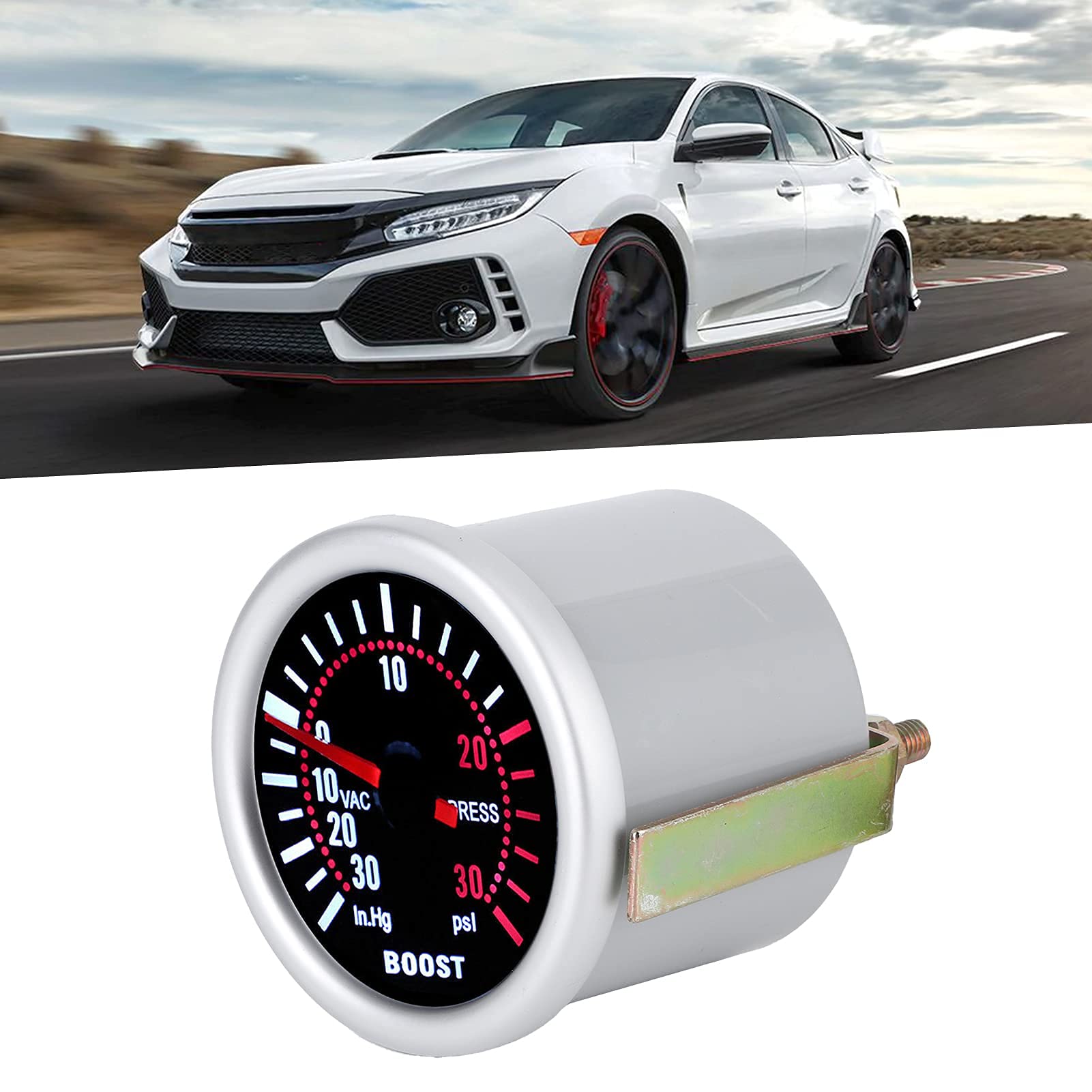Jauge de Suralimentation Universelle, Manomètre à Vide pour Voiture, 52 mm, 2 Pouces, -30-30 PSI