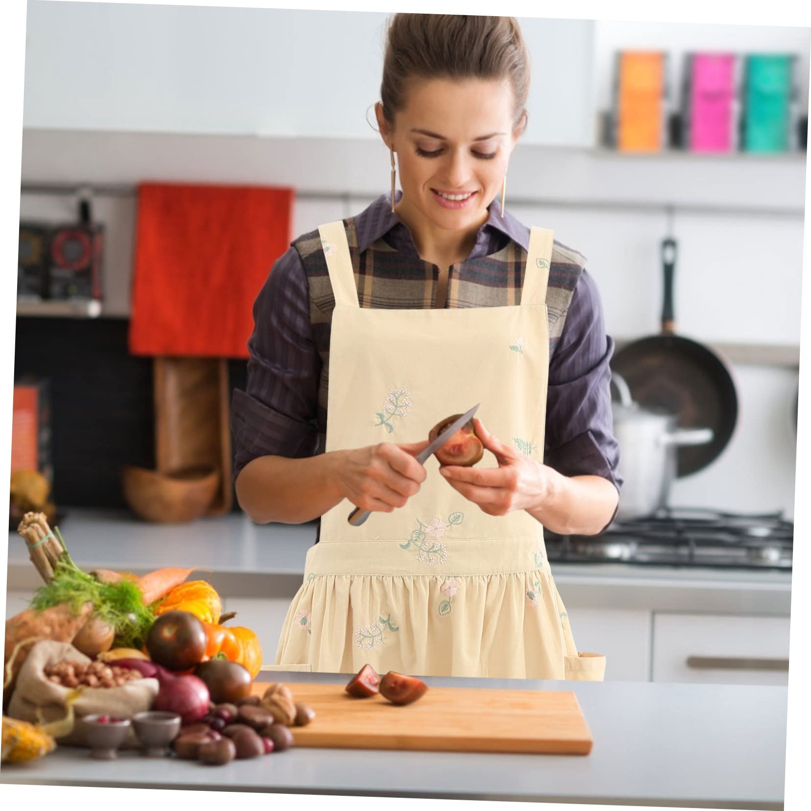 delantal de moda delantal cocinero cocina delantal barbacoa Delantal multiusos apron delantal delantal de lino delantal con bolsillos delantal doméstico algodón Grey