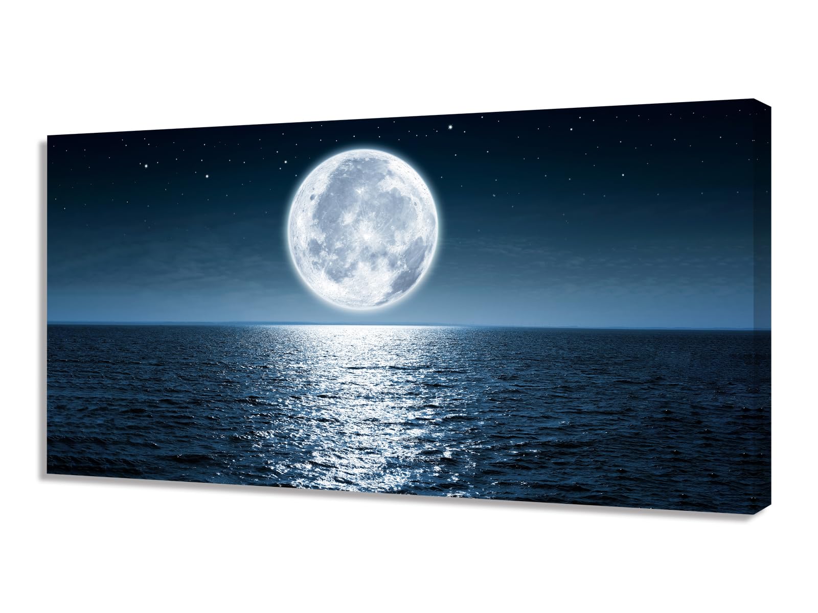Amazon.com: Aibonnly Wall Art Canvas Print Moon Sea Ocean