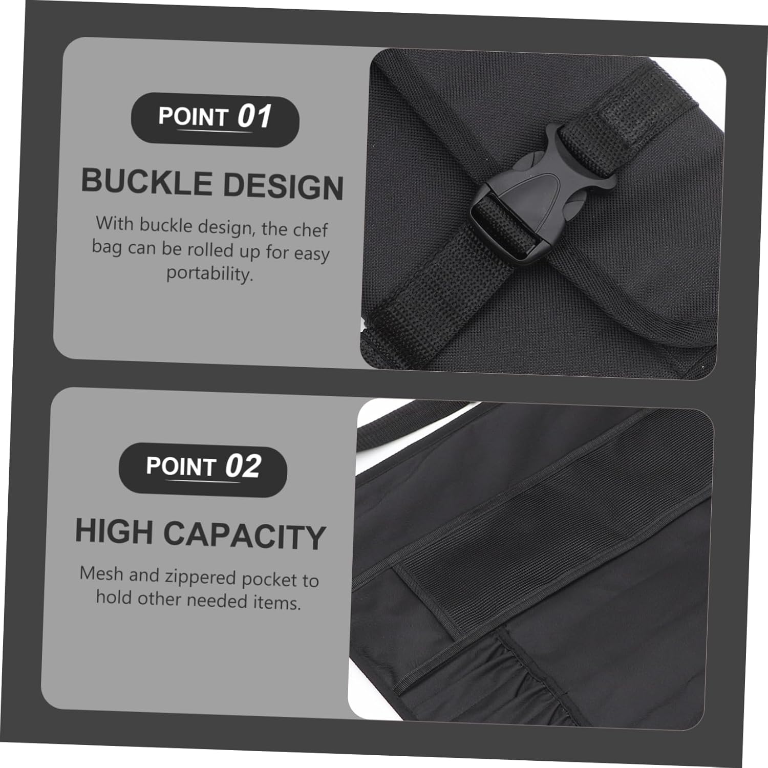 ロール キッチンオーガナイザー シェフバッグ カトラリーホルダー シェフケース 大容量