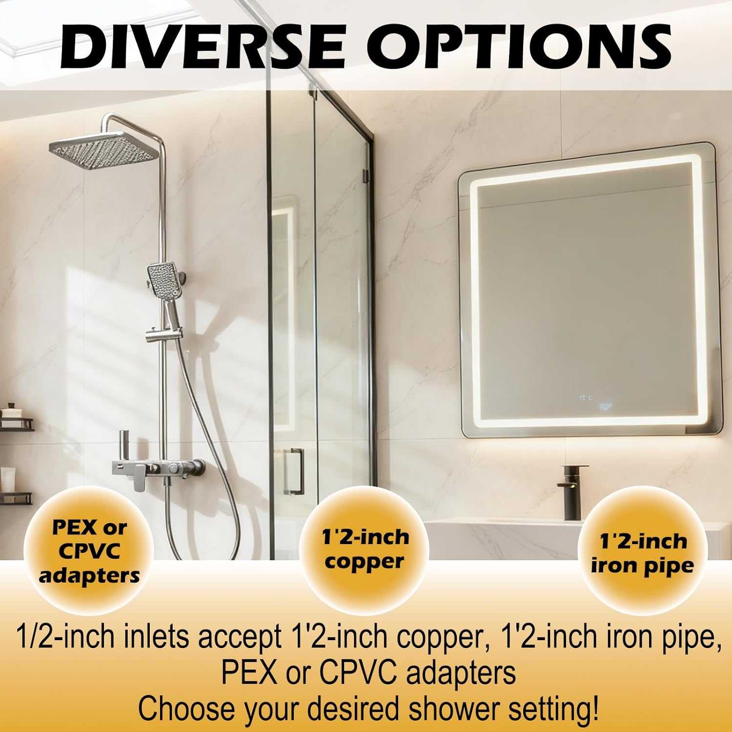 R10000-UNBXHF Universal Shower Valve Body Replacement for Delta MultiChoice 13 14 17 17T Series Shower Tub, Universal Bathtub and Shower Valve Body Fit for Single or Dual Function Tub Faucet Trim Kits