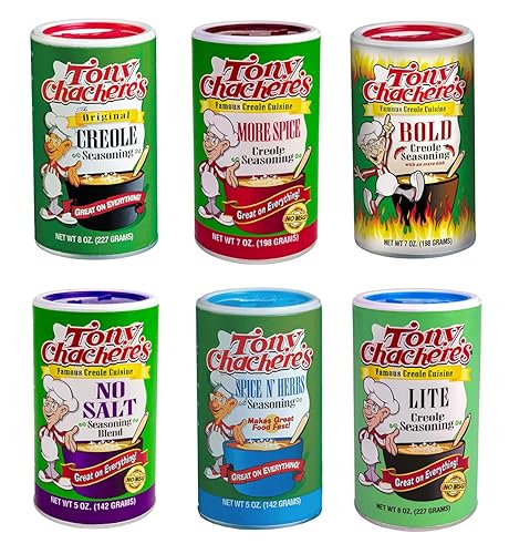 Tony Chachere's Mezcla de condimentos variedad, 6 unidades