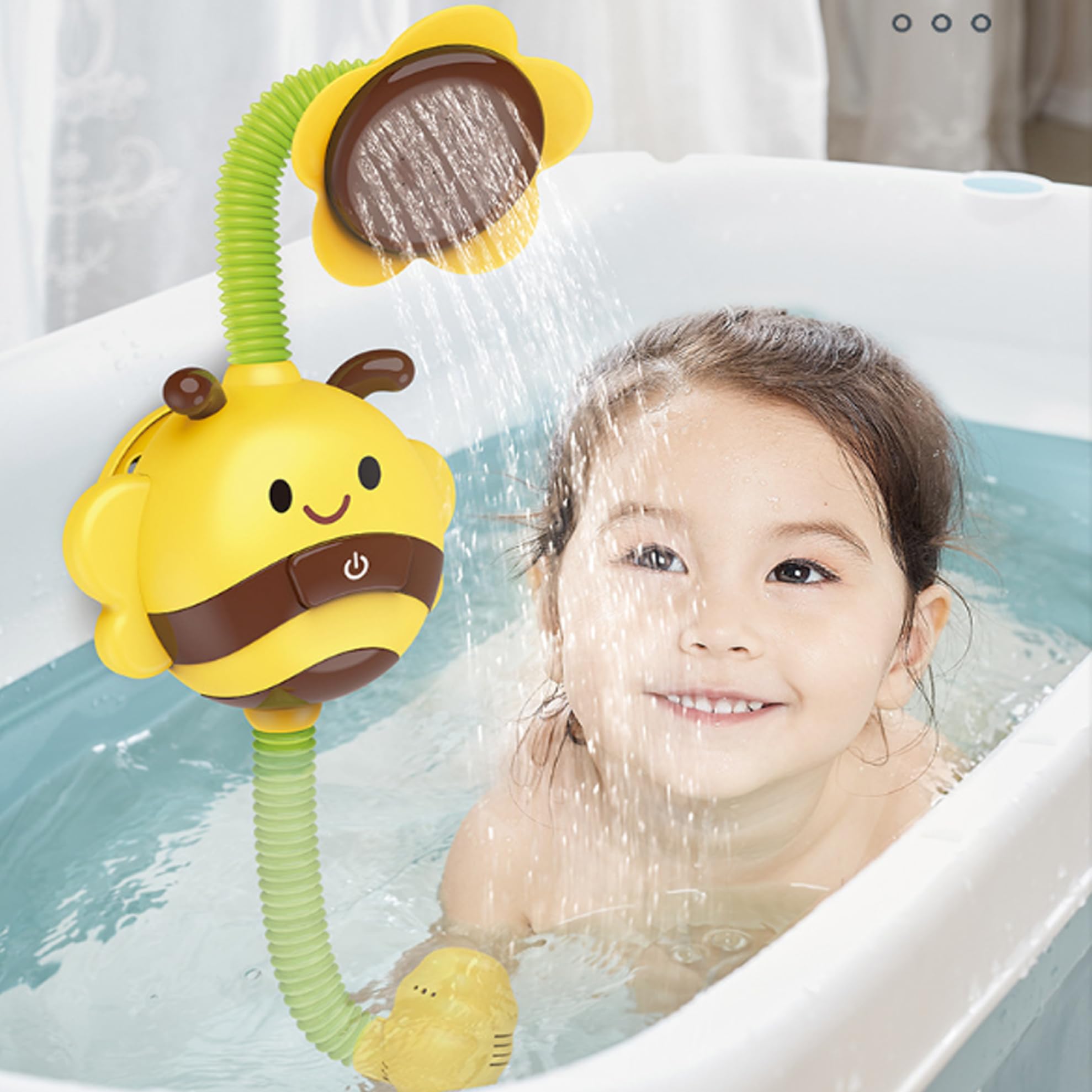 Baby Bath Sprayer, Fun Bee Shower Head for Bathtub with 360° Rotation & Strong Suction Cup, Toddler Bath Toy for Easy Rinsing Baby Sprayer — view 5
