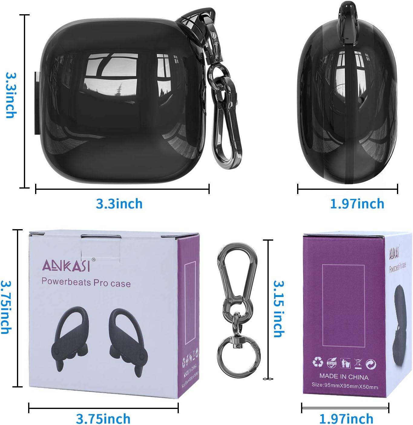 Cover Compatible with Powerbeats Pro Case,Full Protective Shockproof Anti-Slip Silicone Case for Beats Powerbeats Pro 2020 (Black Edge+Black) - Image 8