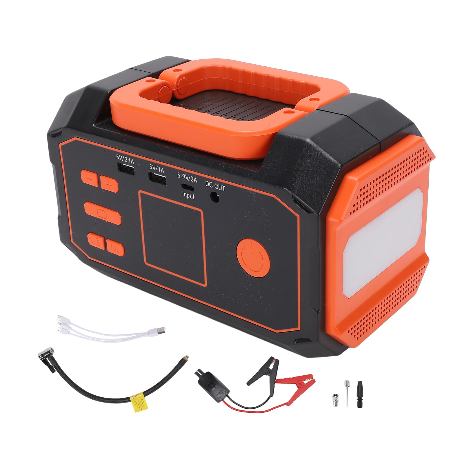 FTVOGUE Arrancador Portátil de BateríA, Compresor de Aire 10000 MAh 600 A Pico, for Arranque de Emergencia y Inflado (Orange)