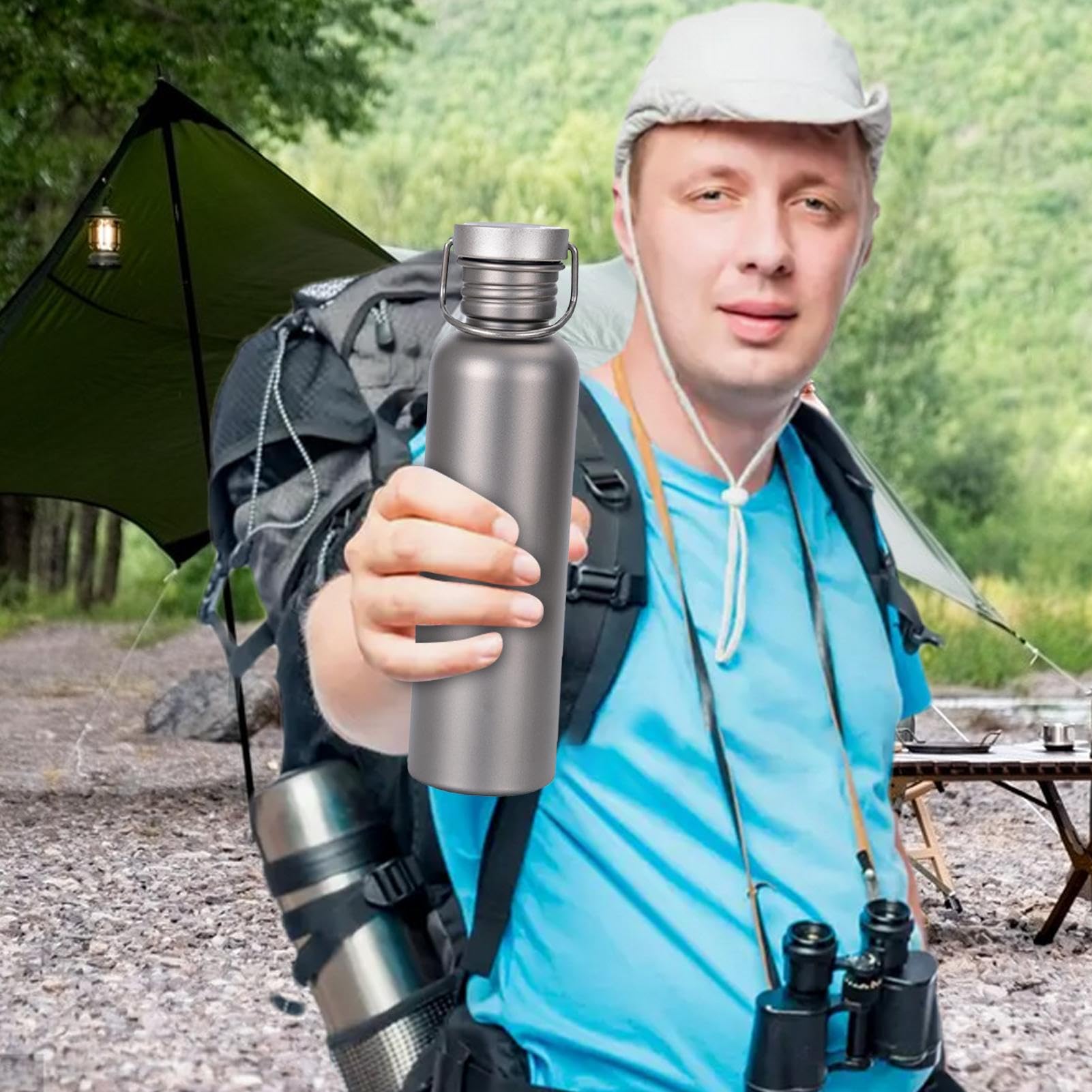Bouteille d'hydratation pour le sport – Bouteille en titane pour l'extérieur, résistante aux hautes températures | Conteneur léger pour cyclisme, cantine de , équipement d'aventure étanche