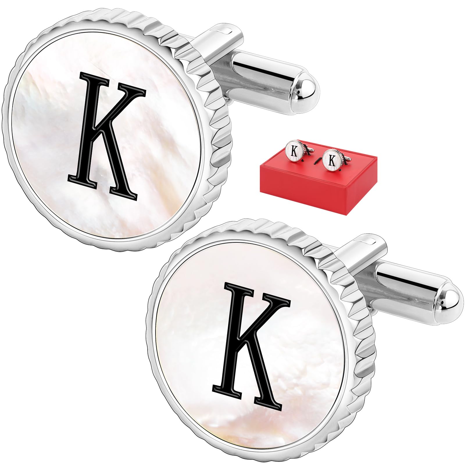 Cuff Links Mens Golden Silver Gunmetal Black, Cufflinks for Men Custom Initial Personalized Mother Of Pearl Mens Cufflink for Shirt Golden Silver Gunmetal Black Cuff Link Shirt for Wedding