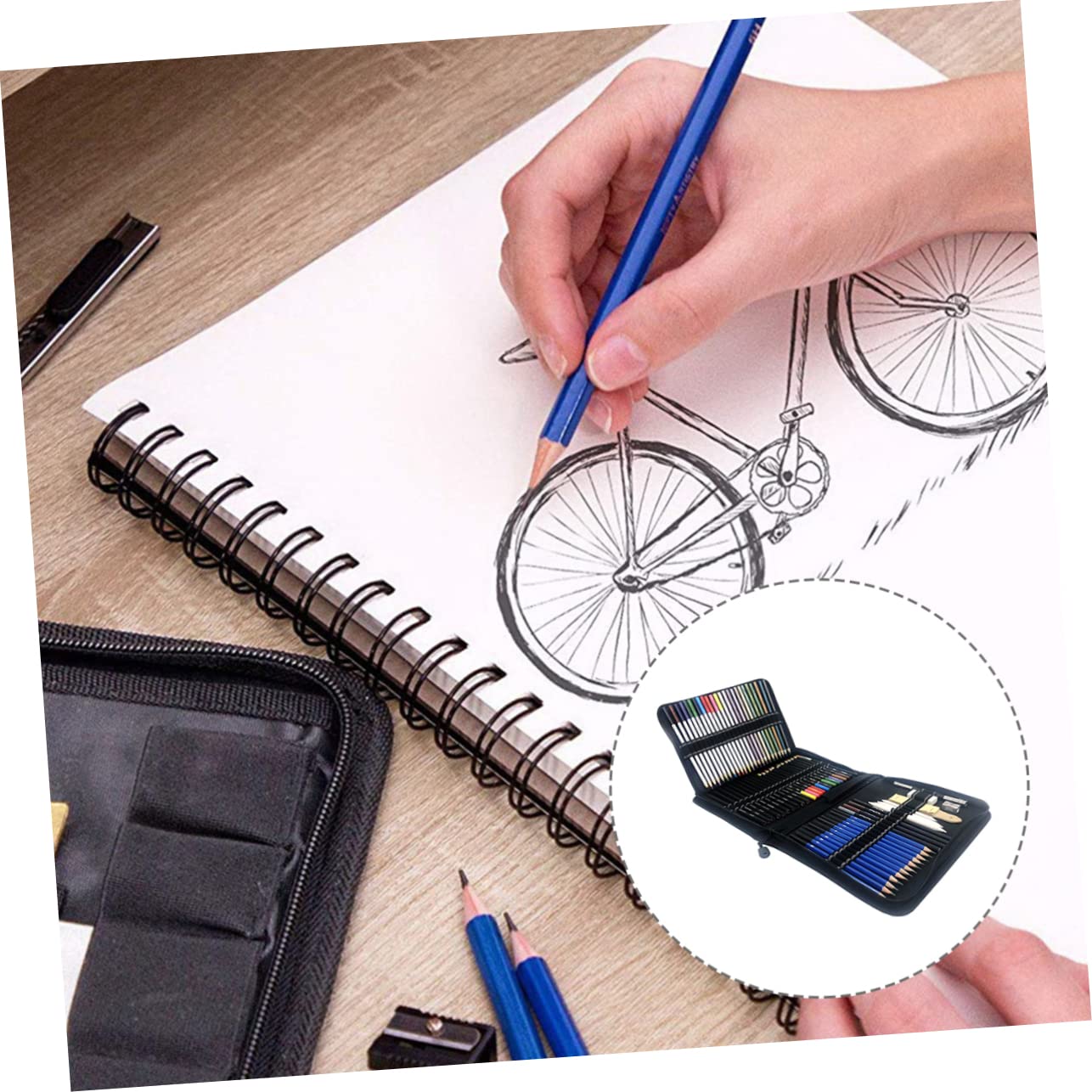Kit de Dessin de Crayons à Dessin pour Étudiants, 72 Pièces