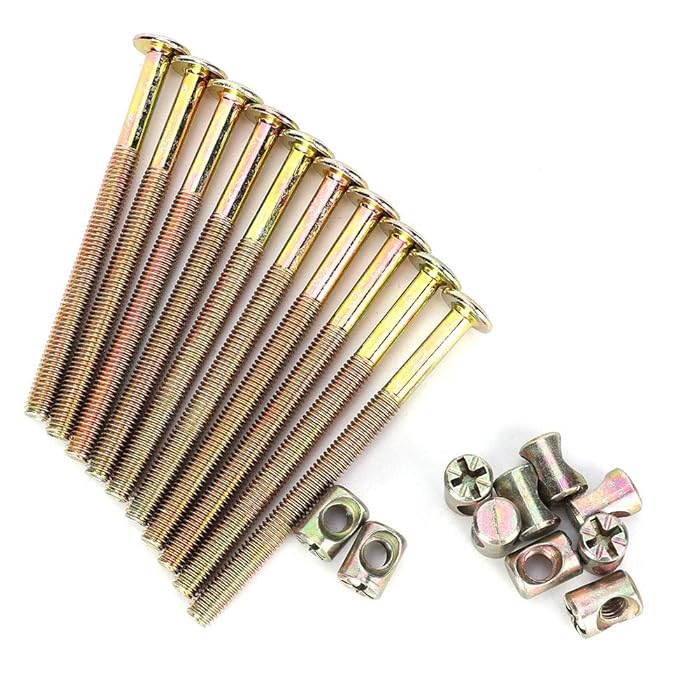 Buy 10 Pcs Nuts and Bolts, M6 Carbon Steel Furniture Bolts with Barrel