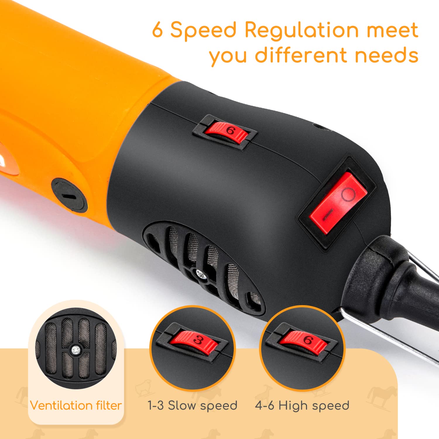 Nobleza 550W de Pelo Caballos máquina para esquiladora Caballo Cortar ovejas eléctrica cortadora Maquina Profesional Kit de Belleza de Ajuste de Seis velocidades