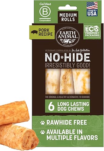 Miniatura 104 de Earth Animal No Hide - Palitos masticables para perros con sabor a mantequilla de maní medio, sin cuero crudo, de larga duración, golosinas