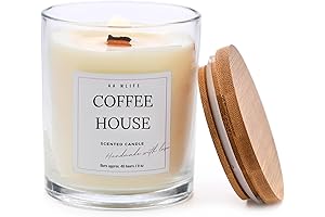 Coffee House Scented Candle with Crackling Wood Wicks