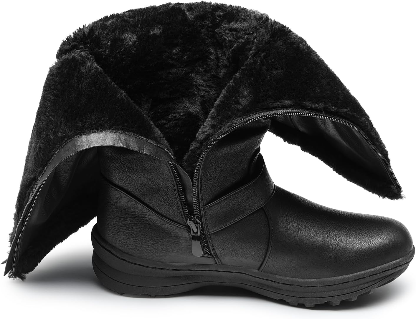 DREAM PAIRS Women's Knee High Boots Thick Faux Fur Lined Winter Snow Warm Boots with Zipper - Image 3