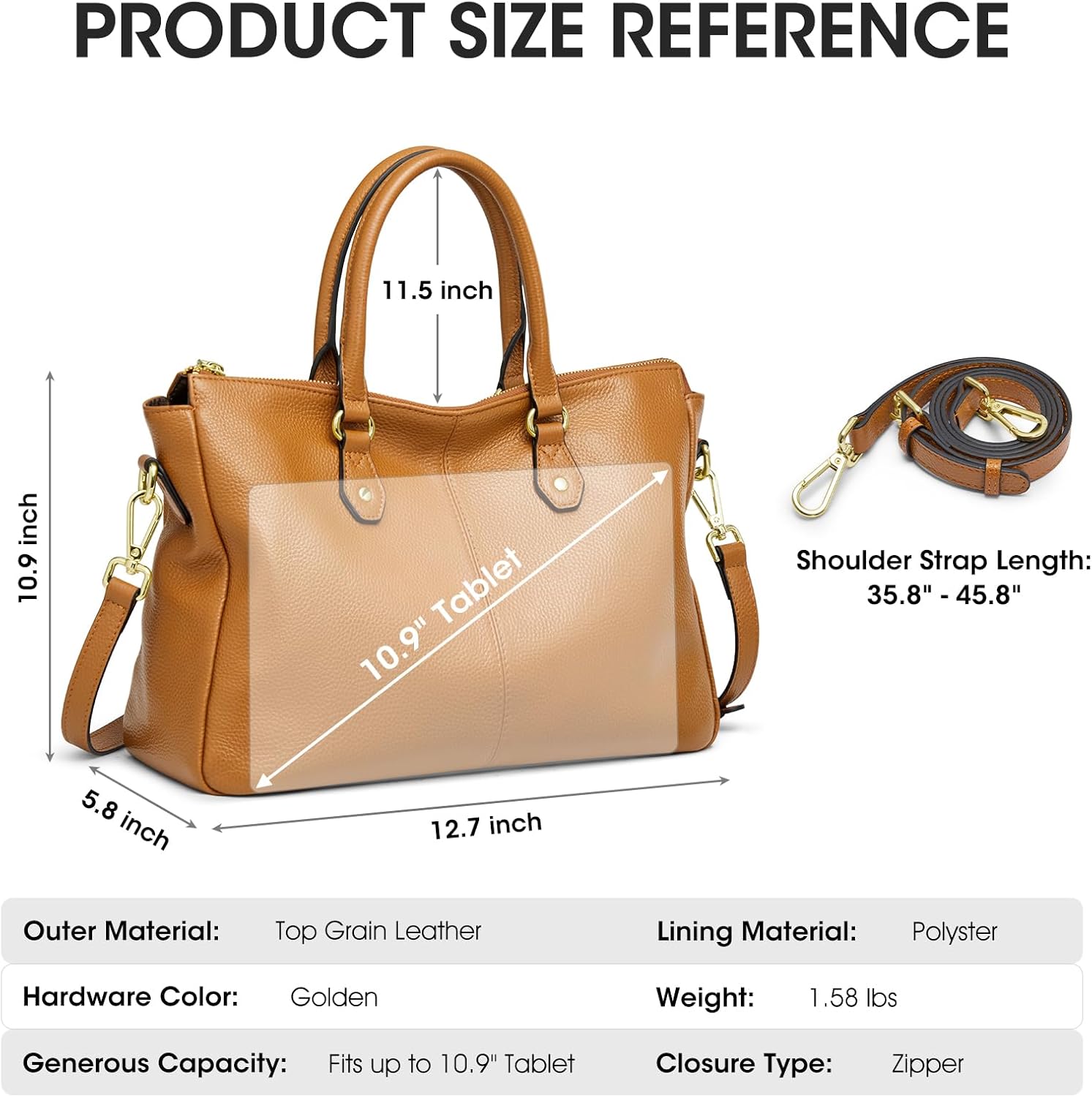 Kattee Soft Leather Tote Bags for Women, Shoulder Satchel Purses and Handbags - Image 3
