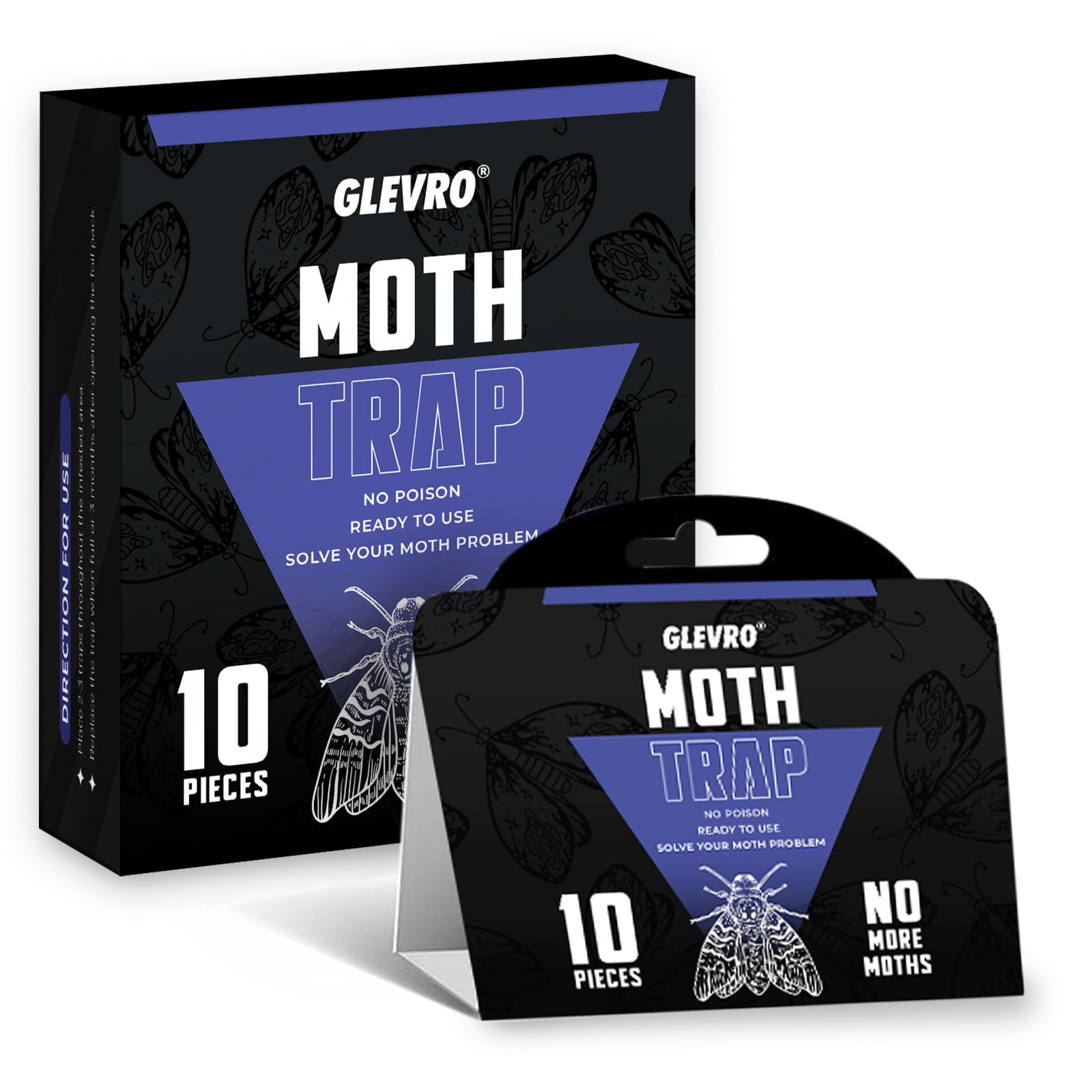 Pantry Mottenfallen für Haus Innen 10 Pack - Extra klebrige Klebefalle für Küche und Lebensmittelaufbewahrung - Samenkornmehl Pheromonfallen für Speisekammermotten