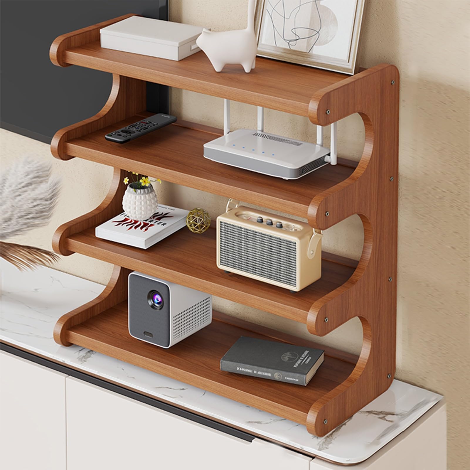 Gabinete de almacenamiento para enrutador WiFi de pie organizador de routers moderno