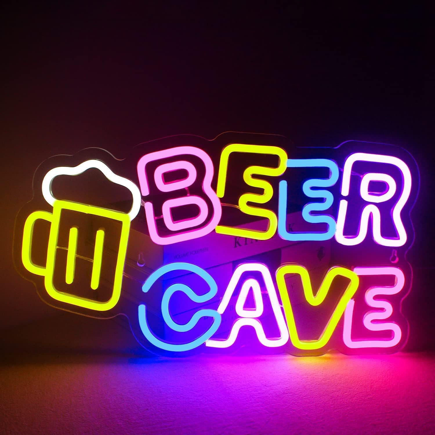 LED Neon Signs Bar Open Coffee Beer Cigarette Neon Sign Acrylic LED lights with Hanging Chain Light Up Sign for Bar Pub Store Man Cave Home Party Club Wall Decor 5V USB Powered Dimmable