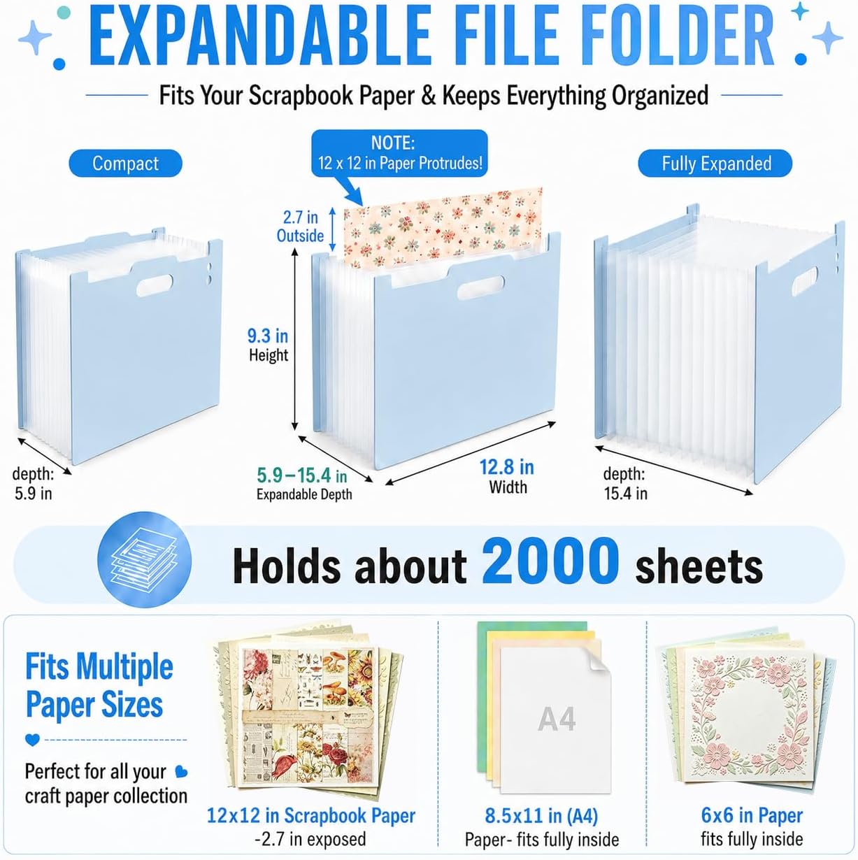 12x12 Scrapbook Paper Storage Organizer