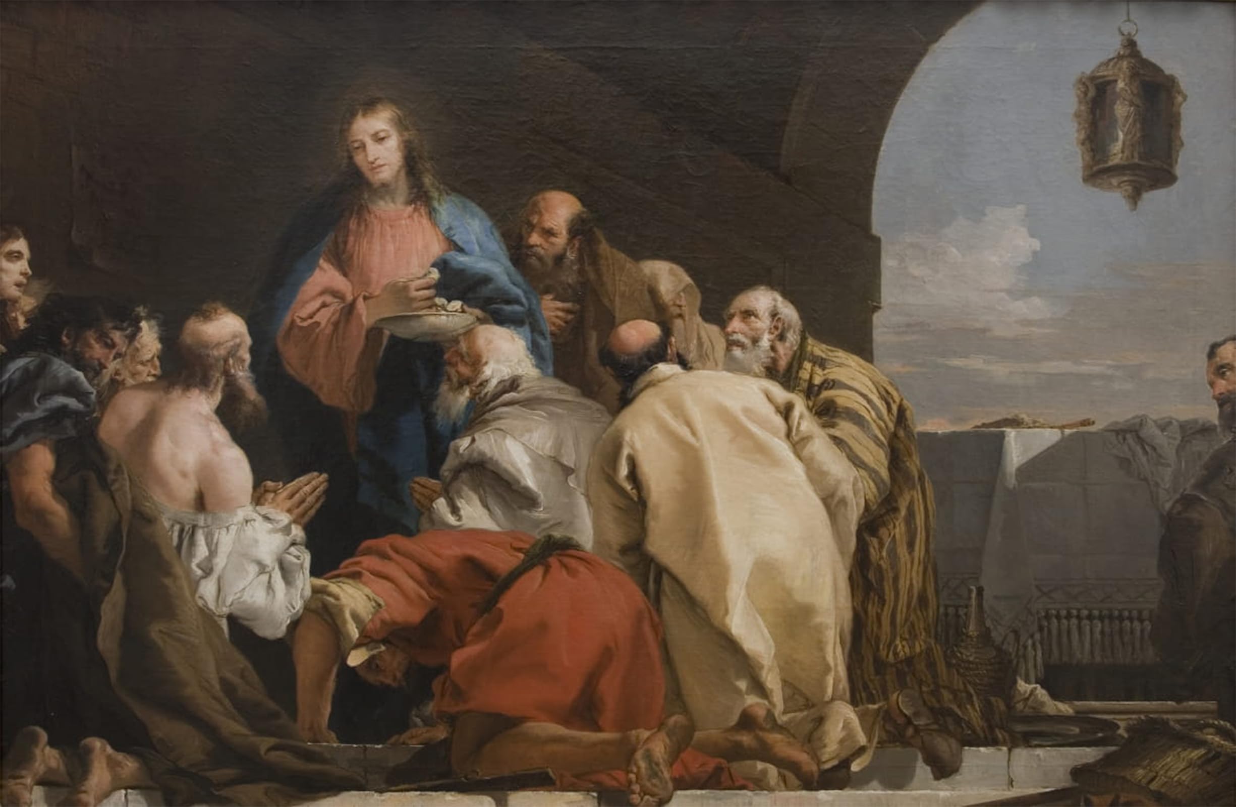 HRJUBWREE Famous Paintings Pictures Artwork Picture the Institution of the Eucharist by Domenico Tiepolo Photo Wall Print for Office Decor 60x90cm