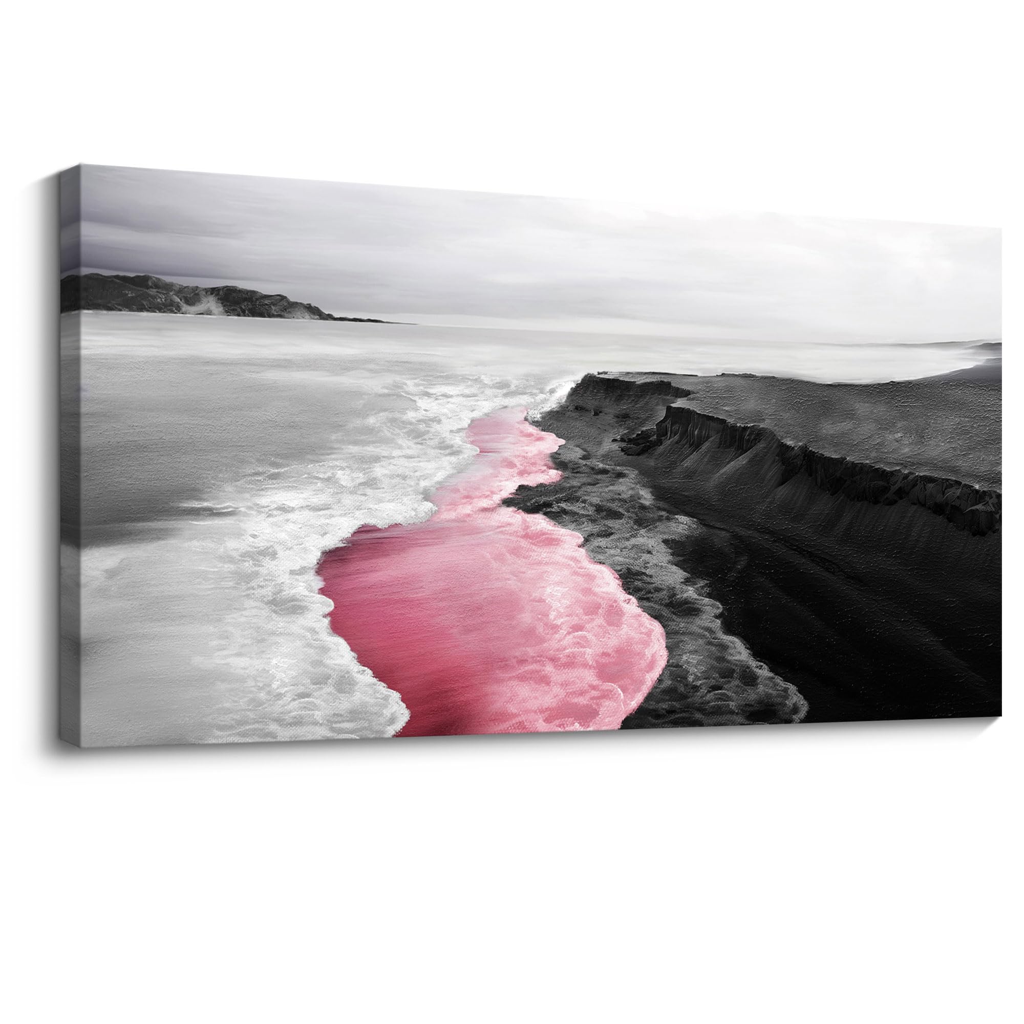 YCPRIMER Canvas Wall Art Tropical Beach At Sunset Seascape black and white Picture Paintings Artwork Prints Framed Ready to Hang for Home Office
