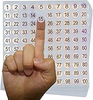 Vista 1 de 1-100 etiquetas adhesivas reflectantes con números láser, 10 juegos, 1000 autoadhesivas, redondas, pequeñas, consecutivas, etiquetas de número