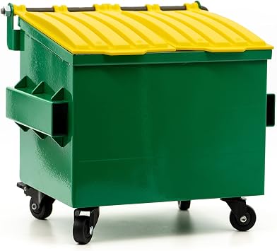 Green Miniature Desktop Dumpster - Model Trash Bin, Tiny Garbage Can, Mini Trashcan, Toy
