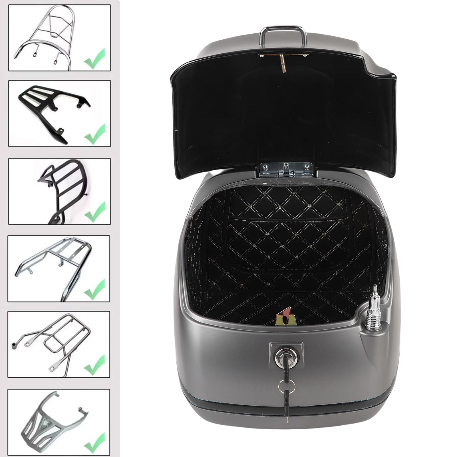 Bauletto per Moto da 38 L con Piastra di Base con Serratura a
