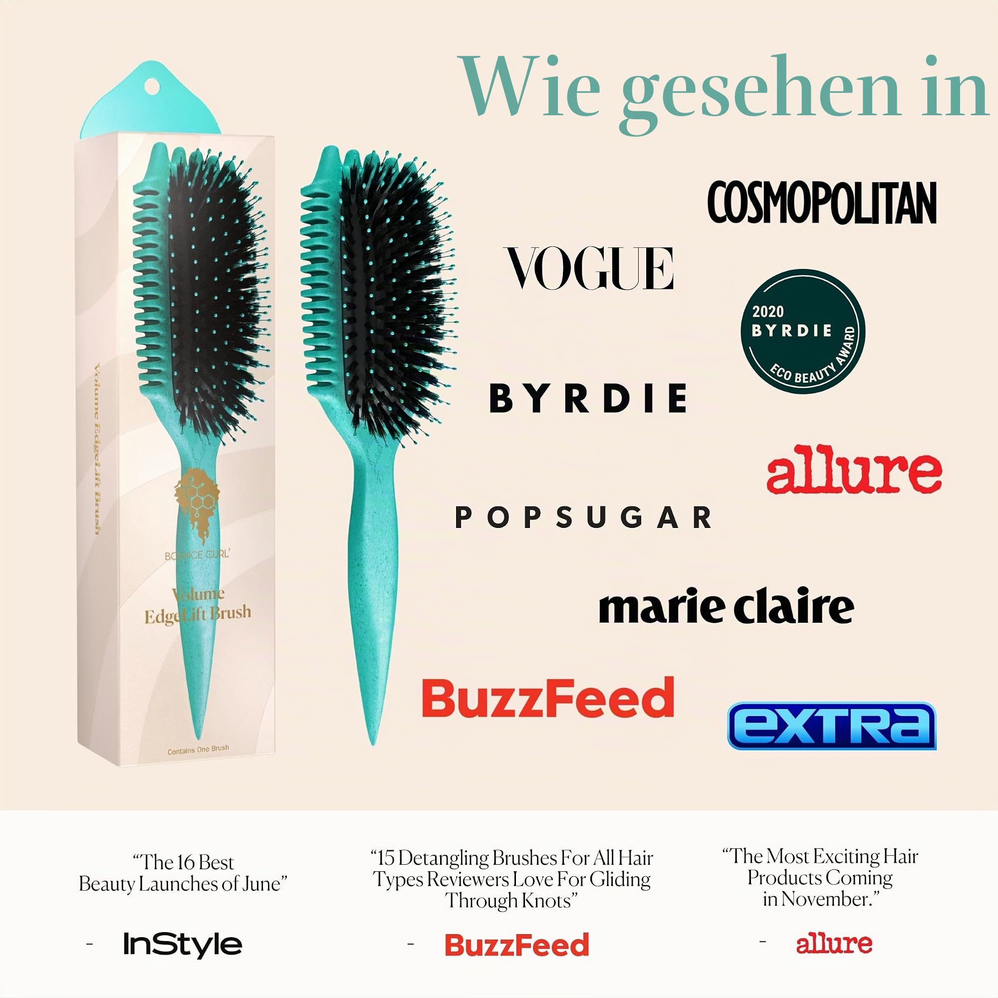 Bounce Curl Volume EdgeLift Brush, 5-in-1-Bürste für volumisierte Wellen, Locken und Kringel - Blaugrün