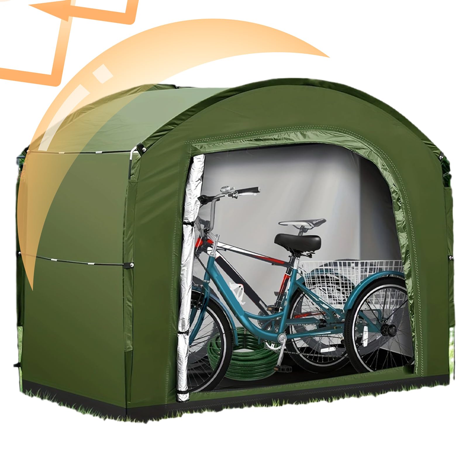 Copertura per igloo per moto - Tenda organizer per biciclette in tessuto Oxford, rifugio multifunzionale | Coperture impermeabili per attrezzi da giardino per motociclette, tosaerba, attrezzatura per