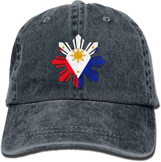 Philippine Sun Flag Unisex Adult Vintage Washed Denim Adjustable
