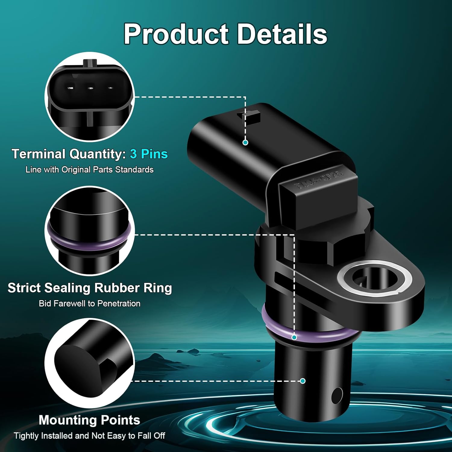 Camshaft Position Sensor Compatible with 2011-2023 Volkswagen Beetle Jetta Golf Passat, Audi A3 A4 allroad A5 A6 A8 Quattro Q5 Q7 RS7 S3 S7 1.4L1.8L 2.0L Quattro Replaces 04C907601K 04C907601L