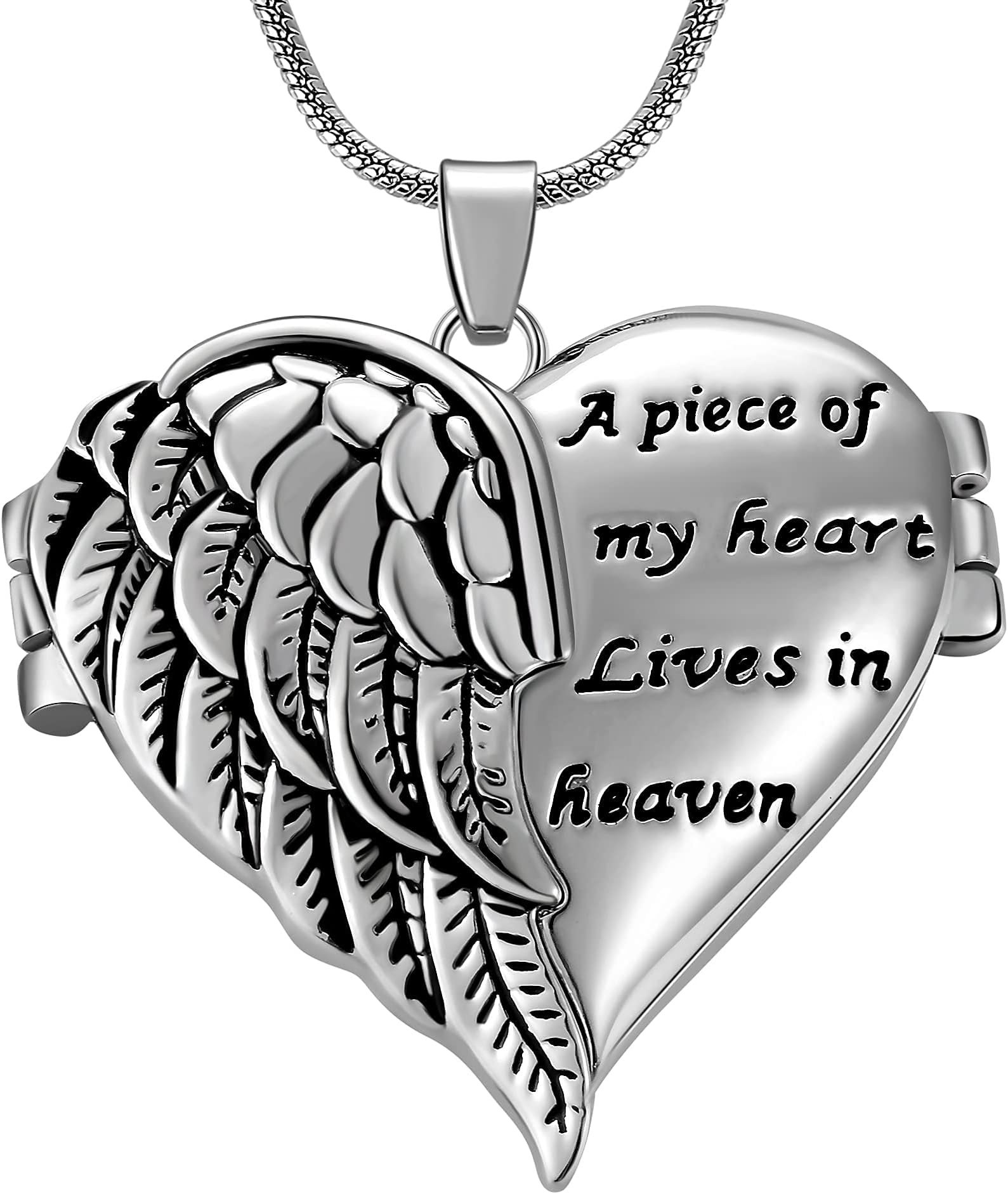 Cring Coco Womens Girls Locket A Pice of My Heart in Heaven Memorial Cremation Pendant Necklace