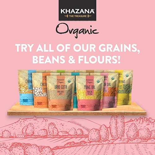 Miniatura 5 de Khazana Orgánico Masoor Dal 4lb - Lentejas rojas  Sin OMG, sin gluten y Kosher  Lentejas auténticas de la India