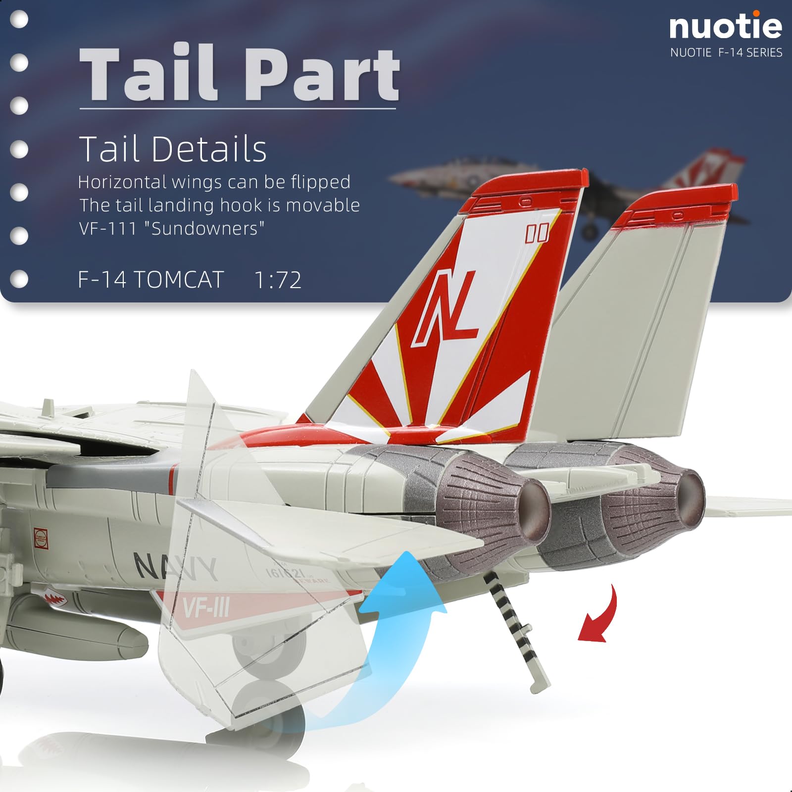 Amazon.co.jp: NUOTIE F-14 トムキャット 1/72 合金モデル VF-111 サン