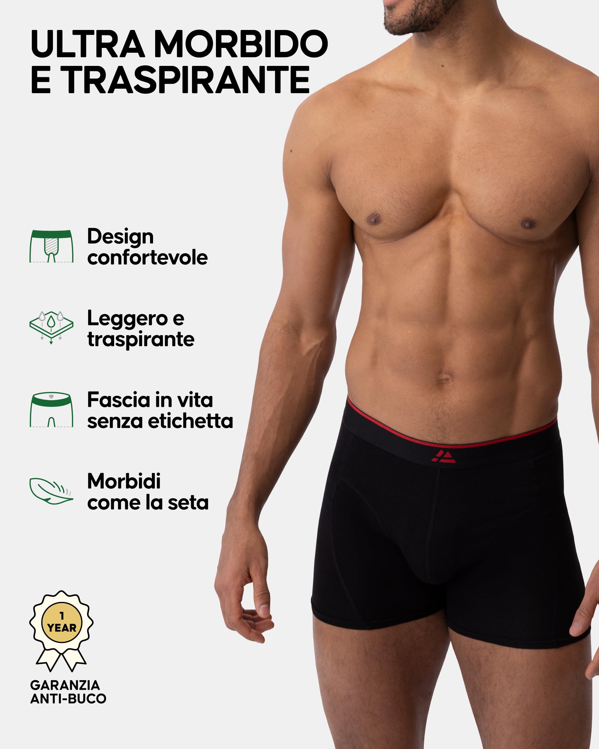 DANISH ENDURANCE Boxer Uomo in bambù Ultra Morbido, Mutande Boxer Bamboo Comodi, Traspiranti, con o Senza Apertura Frontale, 6 o 10 Paia