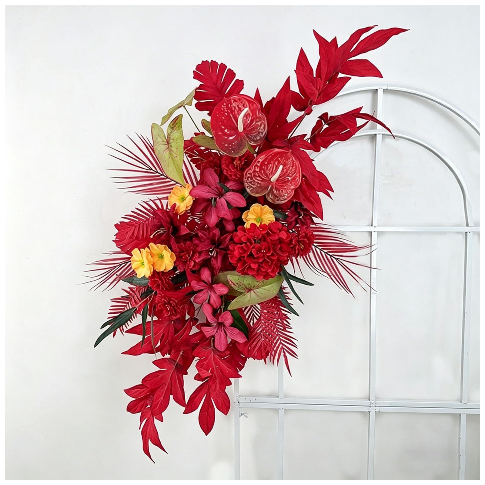 Multiple Styles Artificial Flowers, Hanging Floral Decor Wedding Aisle Flowers, Floor Runner Flowers, For Wedding Reception, Ceremony Backdrop, Hotel Decoration, Window Displ(Size:90*45cm,Color:C)