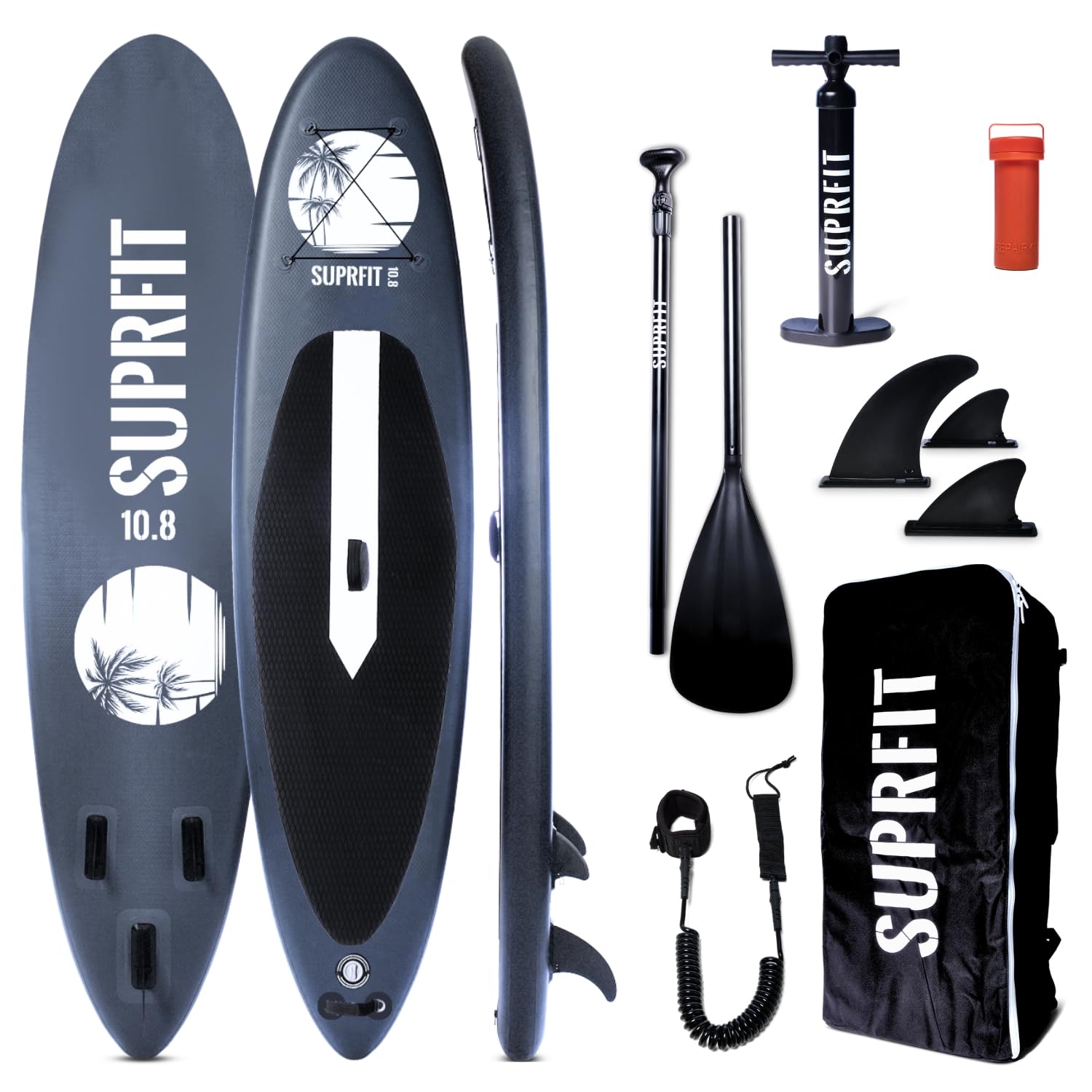 SUPRFIT Stand Up Paddling Board, SUP Board als aufblasbares Komplett-Set, Stand Up Paddle Board mit doppelter PVC Schichtung, Stand-Up Paddling, Standup Paddleboard bis max.140 kg