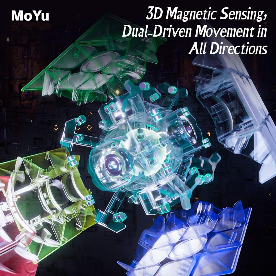 Miniatura 4 de Bukefuno MoYu WeiLong WRM V9 - Rompecabezas magnético de 1.97 pulgadas, 1 juego, cubo de competencia sin calcomanías de 3 x 3 x 3, elasticidad