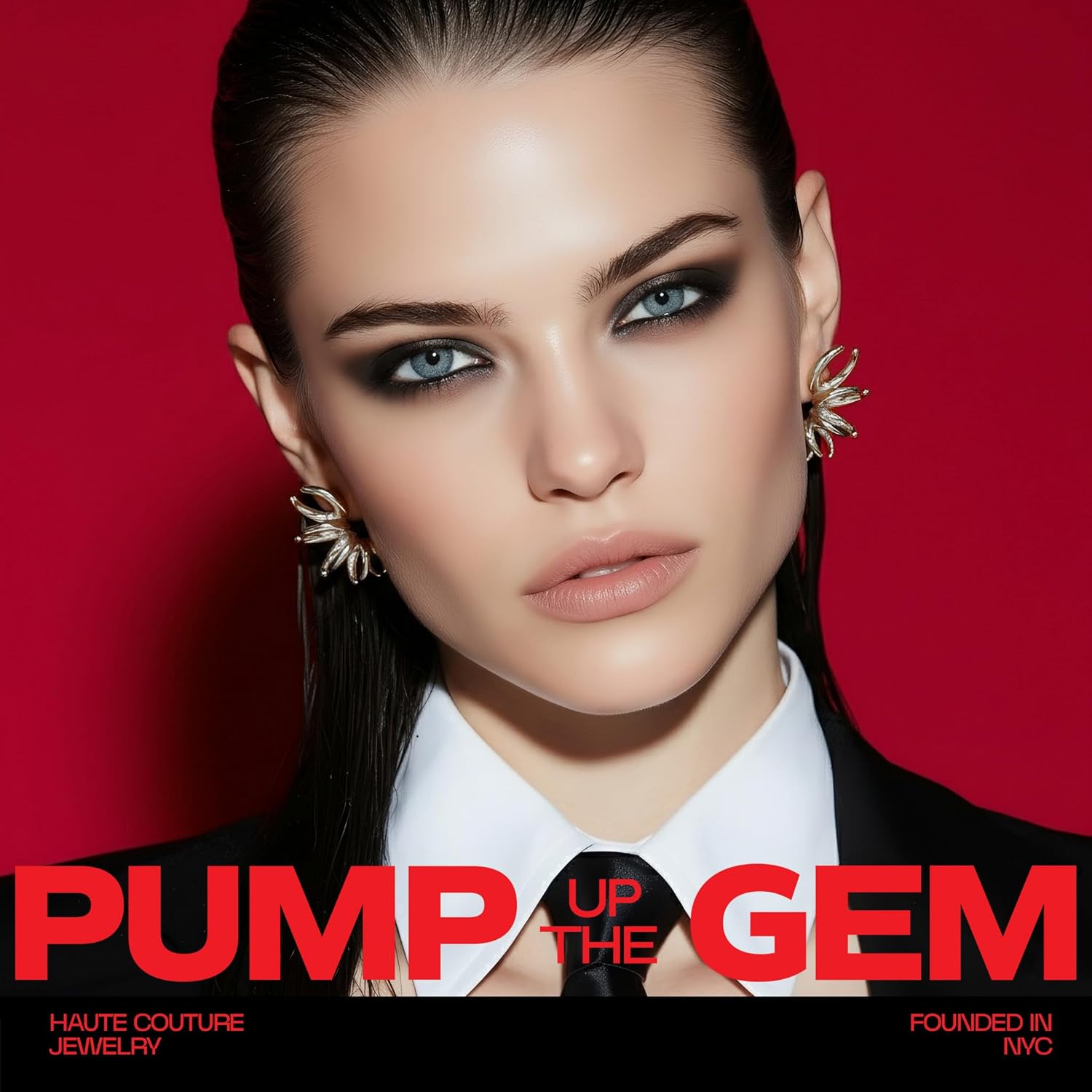 Premium Quality | 22K Gold Plated | Statement Spike Hoop Earrings For Women | 925 Sterling Silver Post | Lightweight & Comfortable | Haute Couture Aesthetics | Pump Up The Gem | US Brand | - Image 2