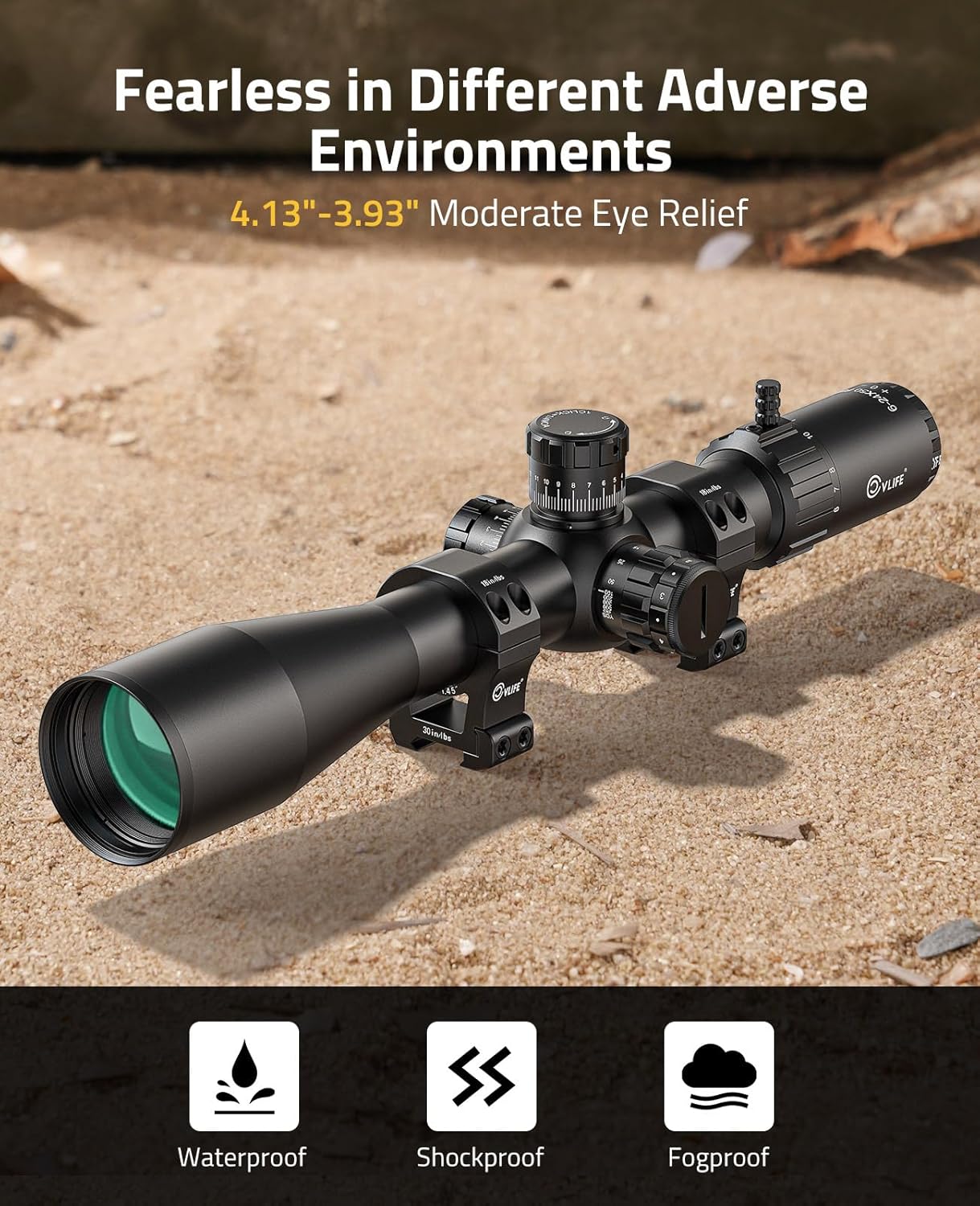 MOA reticle with 6 levels of red illumination