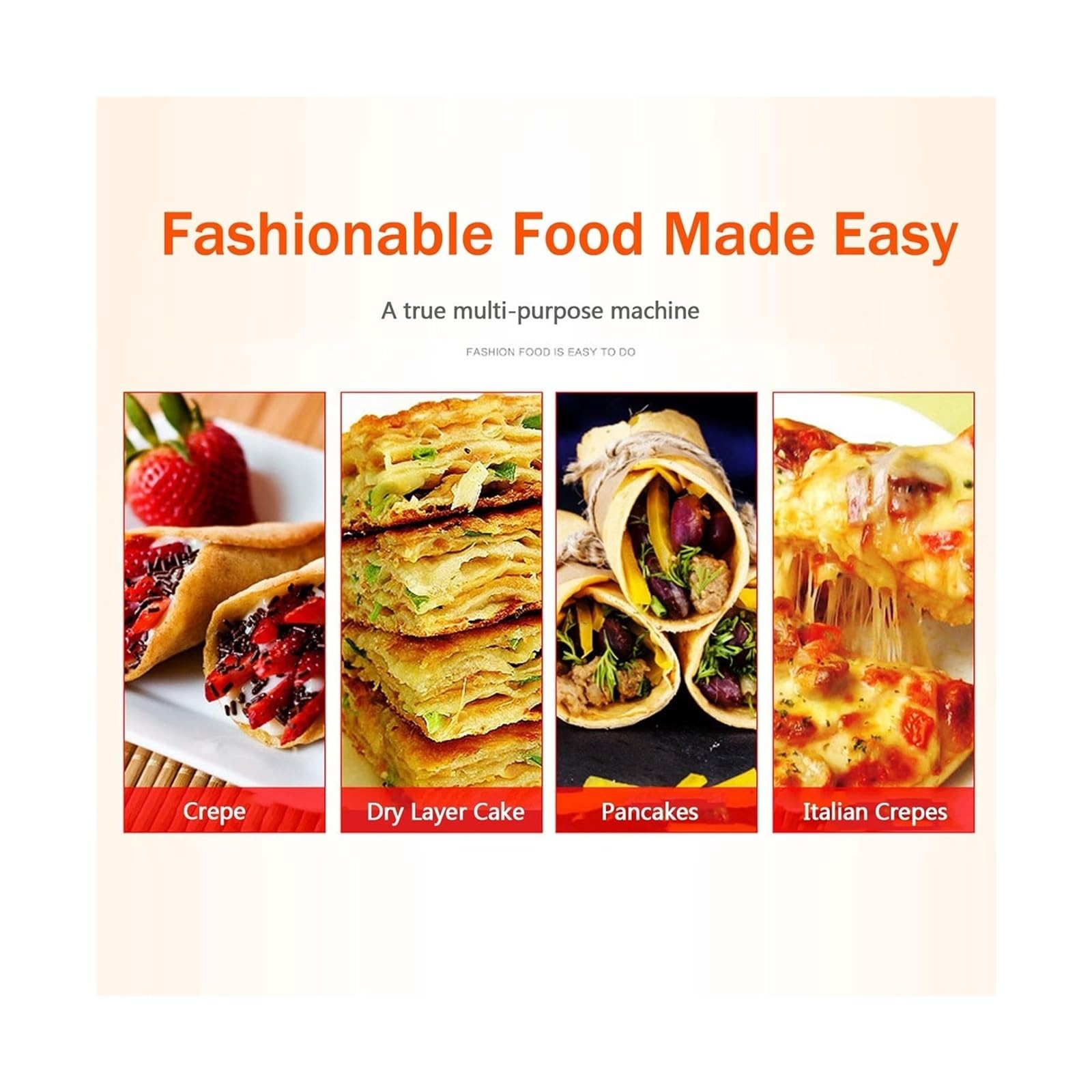 Style1 macchina Crepe professionale per Crepe, Crepe, Gas, Crepe professionali, diametro 40 cm, con piastra non aderente, per Tortilla Omelettes, [classe energetica A]