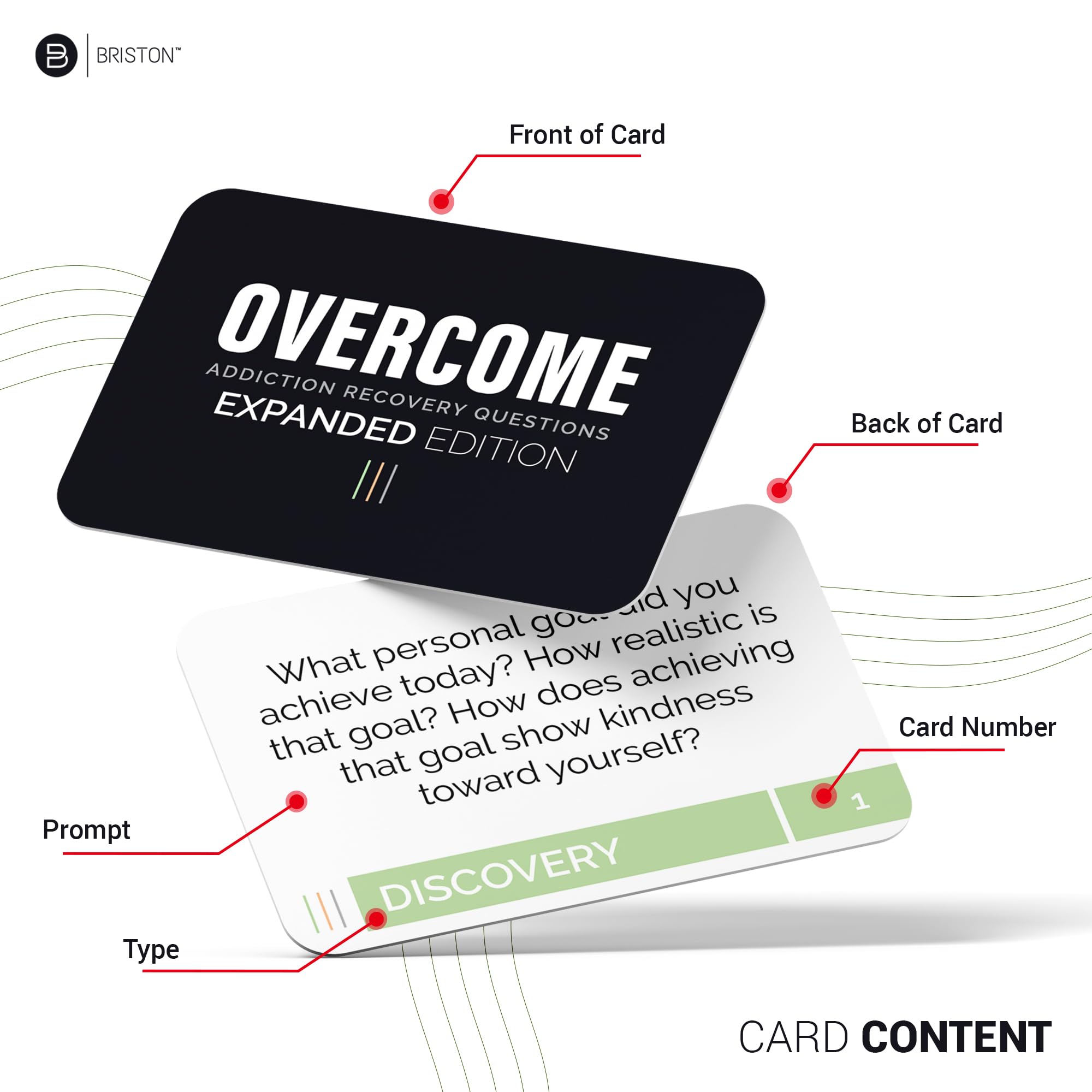 Overcome Expanded - Addiction Recovery Questions Group Therapy Game 130 Cards – Counseling Conversations Icebreaker for Substance Abuse, Positive Mental Health, Sobriety, Relapse & Suicide Prevention