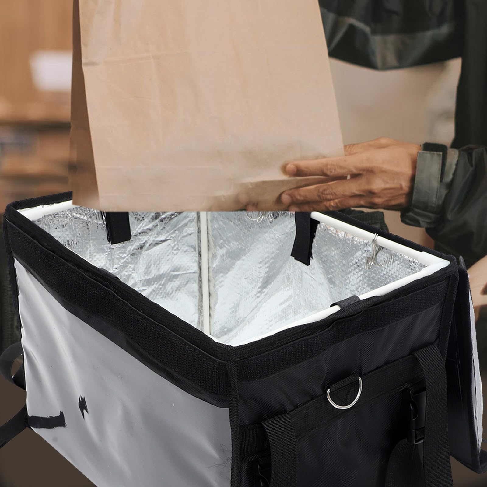VICASKY Contenitore Termico da Asporto 32l in Nylon Leggero Nero